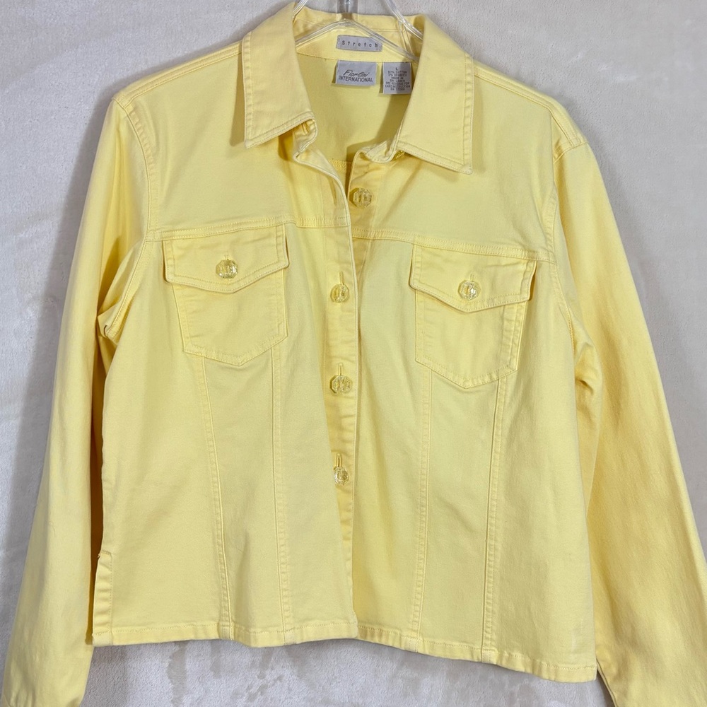 Giorgio Fiorlini Women’s Yellow Button Up Denim Jacket Size L